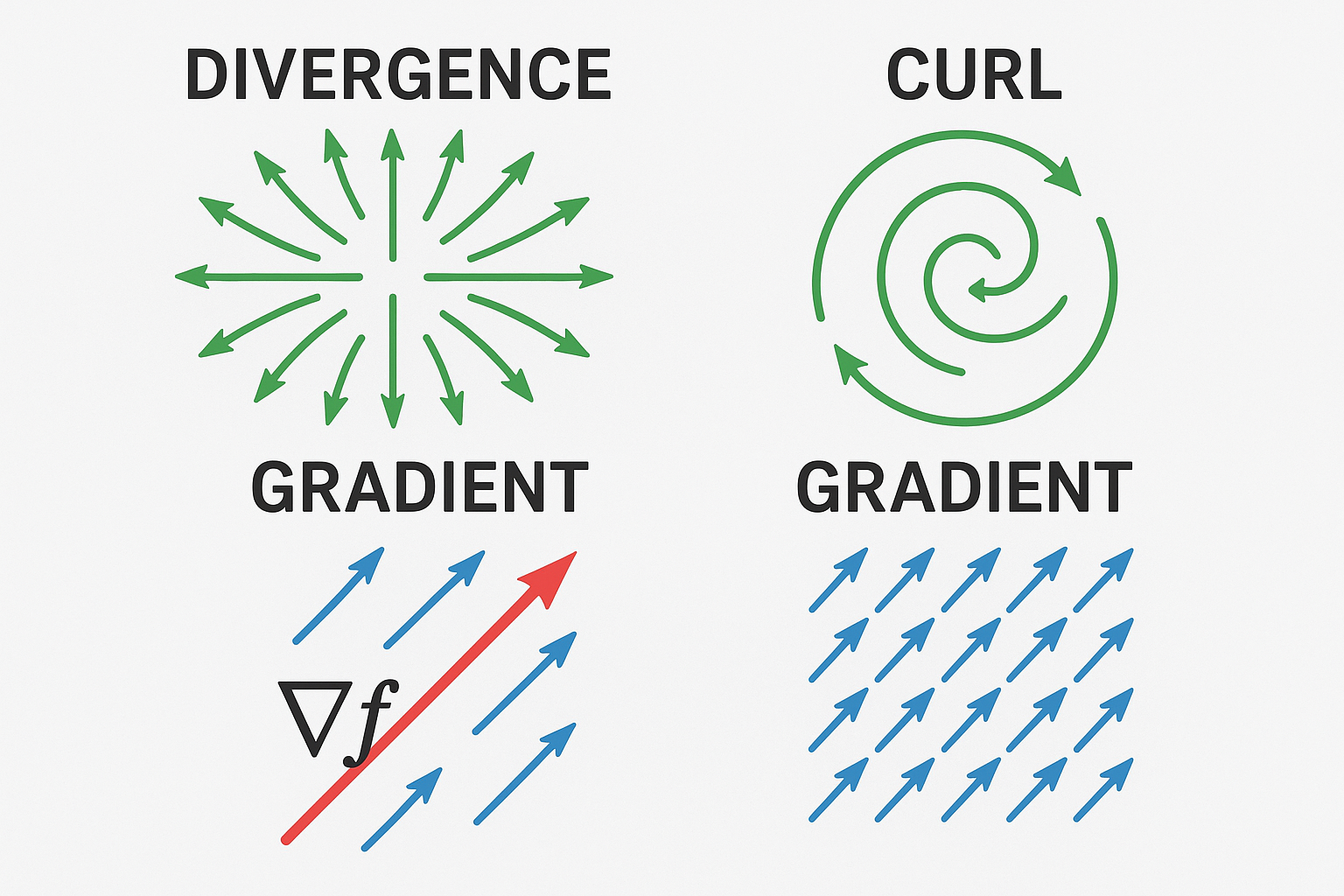 Divergence, Curl & Gradient representation